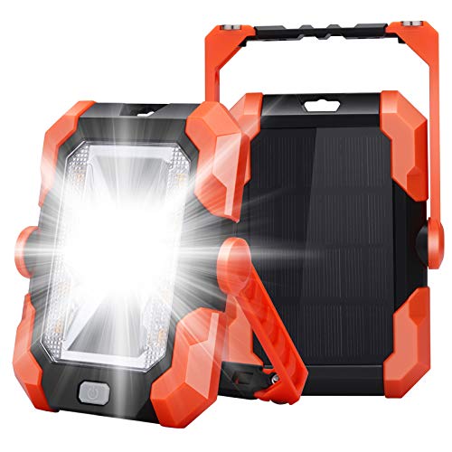 Leolee Luz de Trabajo Portátil, Foco LED USB Solar Recargable Luces de Construcción Emergency...