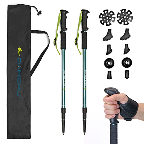DAIKOKU - Bastones de Trekking Extensibles | Ajustables 65-135cm, Resistentes en Aluminio | Agarre...