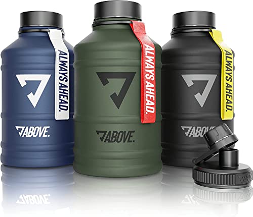 ABOVE. Botella de Acero Inoxidable 1,3-2,2L I con 2 Tapas I Sin BPA I XXL Water Jug I 2L Botella a...