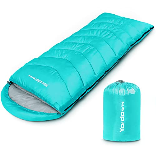 Yordawn Saco de Dormir Adulto Niños Ultraligero y Compacto, Saco Dormir Ligero Camping 4 Estaciones...