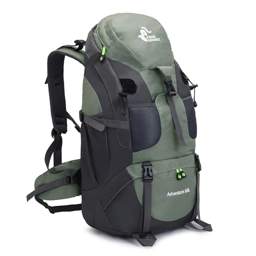 50L Mochila de senderismo ligera y resistente al agua, mochila de deporte al aire libre, bolsa de...