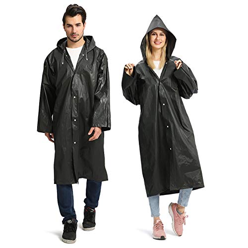 Opret Chubasquero Impermeable Reutilizable (2 Piezas), Chubasquero Adultos con Capucha y Cordón,...