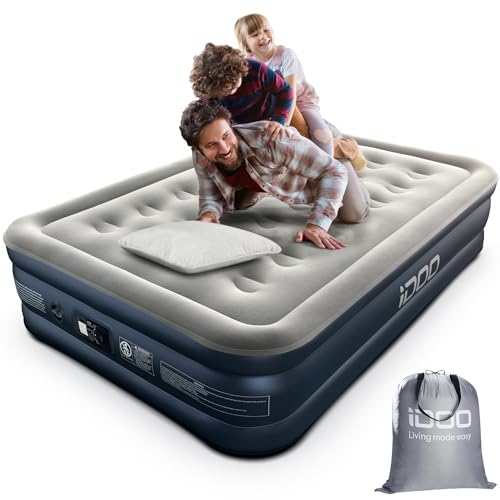 iDOO Colchón Hinchable, Cama Hinchable con Bomba de inflado incorporada.Rápido inflado y...