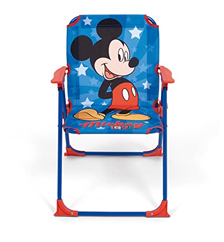 ARDITEX Silla Plegable Infantil Mickey Mouse, Silla Exterior 38 x 32 x 53cm Azul