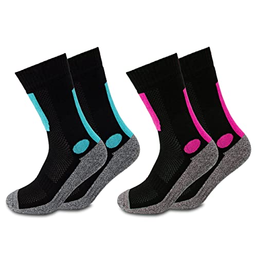 Occulto Calcetines senderismo mujer 2 pares (modelo: Gerlinde) 35-38 Azul-Rose