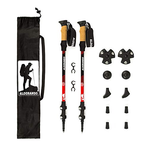 ALDORANDO Bastones Senderismo telescopicos -Palos Trekking, Bastones Trekking Plegables Resistente y...