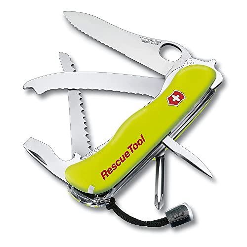 Victorinox Rescue Tool Navaja con 15 funciones, incluyendo sierra cortavidrio y rompecristales,...
