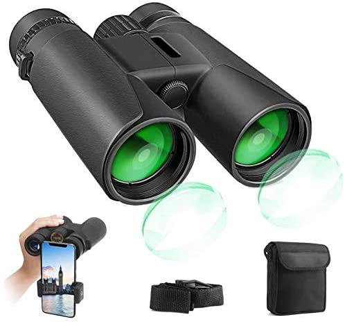 Prismáticos Profesionales, 12x42 HD Prismaticos Visión Nocturna débil con Adaptador de Teléfono,...