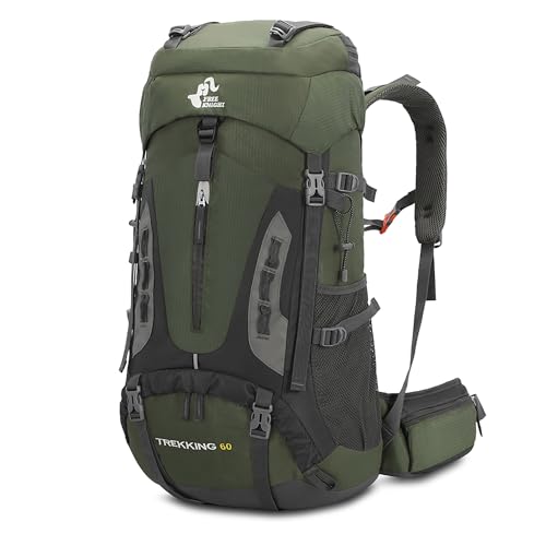 Bseash Mochila de Senderismo Ligera Impermeable de 60L con Cubierta de Lluvia, Mochila Deportiva al...