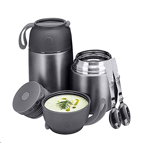 YGJT Termos para Comida Conjunto de 2 Piezas 500ML + 700ML Contenedor de Comida Aislado Lonchera...