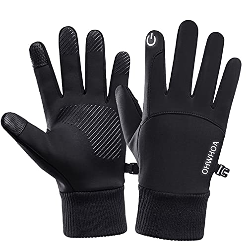 OHWHOA Guantes Invierno Impermeables por Hombre y Mujer, Guantes Moto Termicos Pantalla Táctil por...