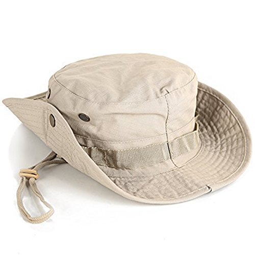 Leisial Sombrero de Pescador Camuflaje del Ejército de ala Ancha Borde Redondo Anti-UV Algodón...