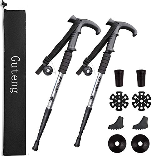 YINGJEE Bastones de Trekking 2pcs, Bastones de Senderismo Telescópicos 65-130cm, Bastones...