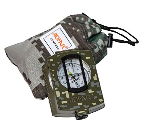 AOFAR AF-4580 brújula militar visionado de lentes, fluorescente, impermeable y a prueba de...