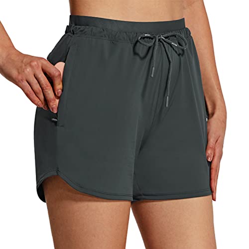BALEAF Pantalones Cortos de Senderismo para Mujer, de Secado rápido, con Bolsillos con Cremallera,...
