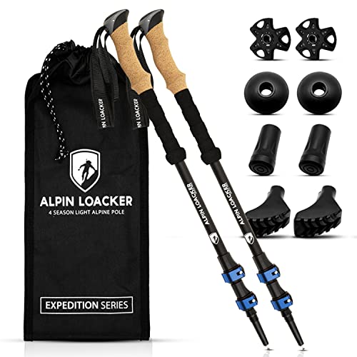 ALPIN LOACKER Bastones Trekking Telescopicos, Aluminio Ligero + Accesorios + Bolso | Palos...