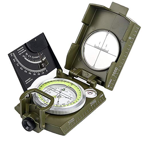 BIJIA Brújula Profesional, Todo Metal Militar Brújula de Alta precisión Impermeable con...