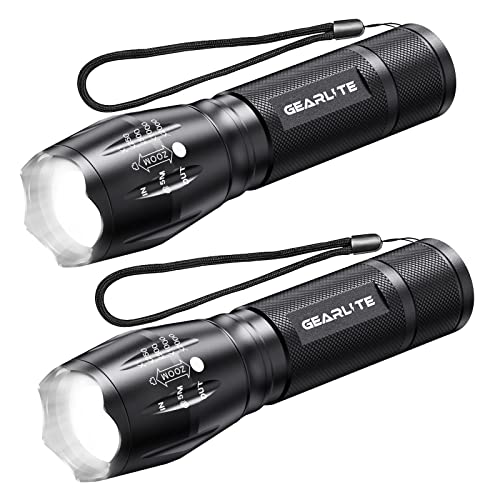GEARLITE Linterna LED 2 Piezas, 2000 Lumen LED Linternas LED Alta Potencia con 5 Modos, IP65...