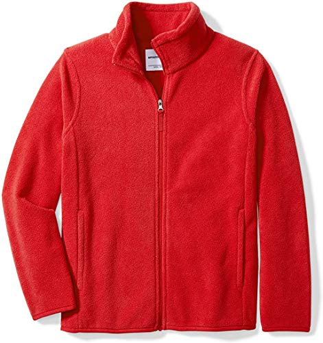 Amazon Essentials Chaqueta de Forro Polar con Cremallera Completa y Cuello Levantado Niño, Rojo, 9...
