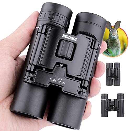 Prismáticos 10x25 para Niños Adultos, Compactos Ligeros Mini Prismaticos para Observación de Aves...