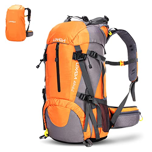 Lixada Mochila de Senderismo 50L con Cubierta Impermeable Mochila de Marcha Trekking Camping Deporte...