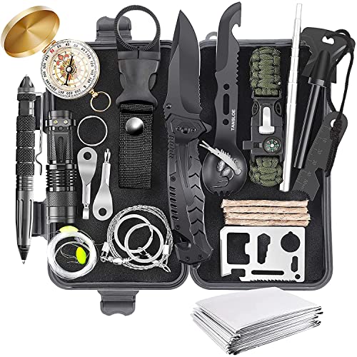 TANSOLE TAN SOLE Kit de Supervivencia 30 en 1 Acampada Montaña Survival Caza Botiquin