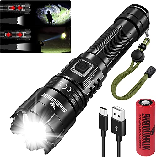 Shadowhawk Linternas LED Alta Potencia Recargable, 12000 Lumenes XHP70.2 Linterna Potente, Linterna...