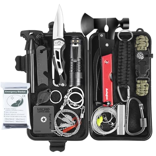 Kit de Supervivencia, Kit Supervivencia Auxilios Profesional Multifuncional 30 en 1 para Que Viajan,...