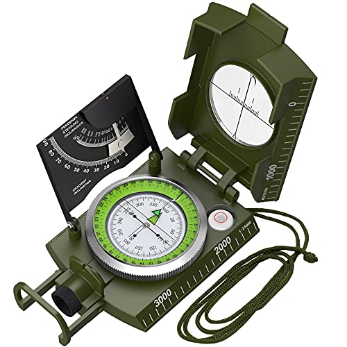 Proster Brujula con Clinometro Brujula Orientación Camuflaje Brujula Profesional Metalica...
