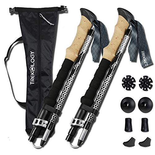 Trekology Bastón de Senderismo/Bastones de Trekking Trek-Z Plegable/s en Tres Piezas: Bastones para...