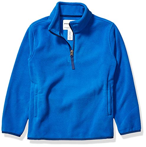 Amazon Essentials Chaqueta con Cremallera de un Cuarto de Forro Polar Niño, Azul, 9 años