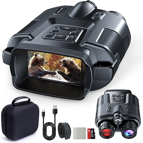 TKWSER 4K Binoculares de Visión Nocturna Recargables 5000mAh y Zoom Digital 8X, Visible 600M -...
