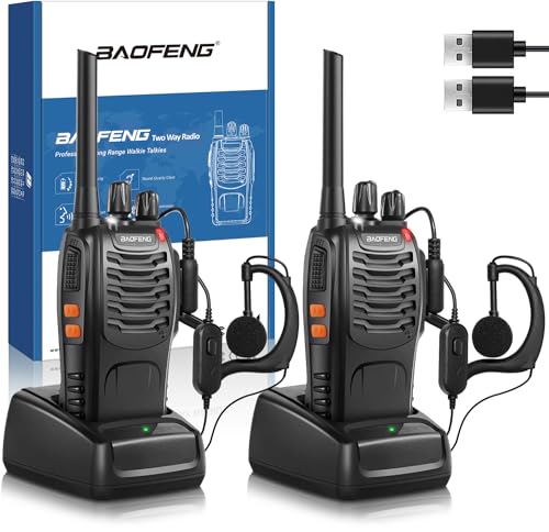 Baofeng Walkie Talkie Profesional PMR Radiocomunicación USB Recargable 16 Canales de Larga...