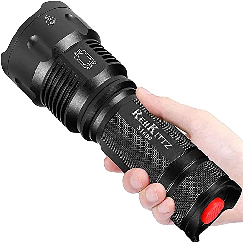 REHKITTZ Linterna LED Alta Potencia de Enfoque Ajustable Antorcha Luz para Ciclismo Montañismo...