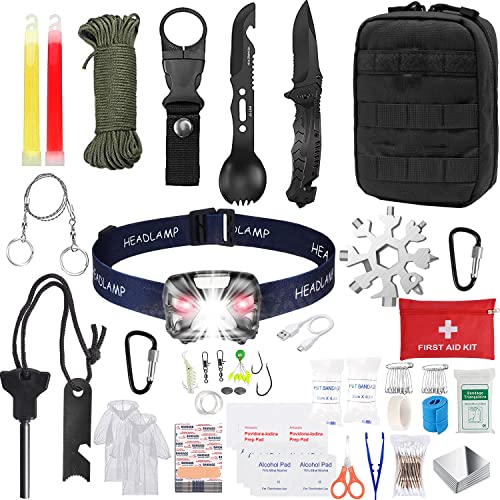 Kit de Supervivencia,Kit Supervivencia Apagon de Emergencia,Multifuncional Equipo de Botiquín...