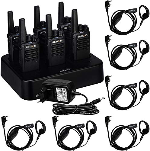 Retevis RT668 Walkie Talkie con Auricular, PMR446 Licencia Libre, Walkie Talkie Profesional con...