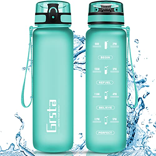 Grsta Botella Agua - Botella de Agua Deportes 350ml Botella Deportiva Tritan de Plástico Sin BPA...