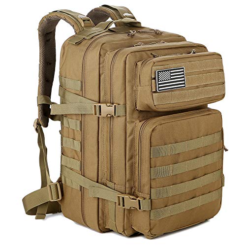 QT&QY Mochilas Militares Tácticas 45L Molle Mochila de asalto del ejército Bolsa Bug Out de 3...