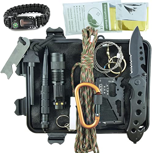 Kit de Supervivencia Militar Profesional de Tercera Generación Emergencia Montaña Excursión Senderismo al Aire Libre 11En1 Linterna Pulsera Táctica Paracord Multiuso Pedernal Navaja Viaje Acampar Kit de Supervivencia Militar Profesional de Tercera Generación Emergencia Montaña Excursión Senderismo al Aire Libre 11En1 Linterna Pulsera Táctica Paracord Multiuso Pedernal Navaja Viaje Acampar
