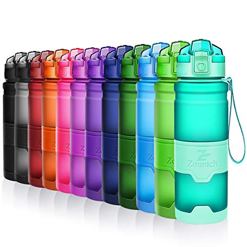 ZOUNICH Botella Agua Deporte Botellas Agua Niños sin BPA, Reutilizable Tritan Plástico Ecologica...
