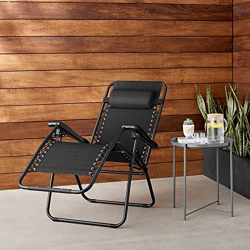 Amazon Basics Silla Gravedad Cero, Negra