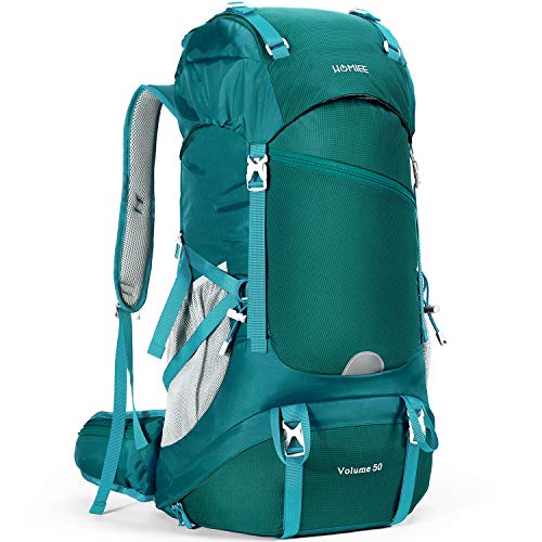 HOMIEE Mochila de Senderismo 50L Macutos de Senderismo Impermeable Multifuncional Unisex Mochilas de...