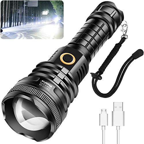 WholeFire Linterna LED Alta Potencia 90000 Lúmenes, Potente XHP90 Policial Linternas USB Recargable...