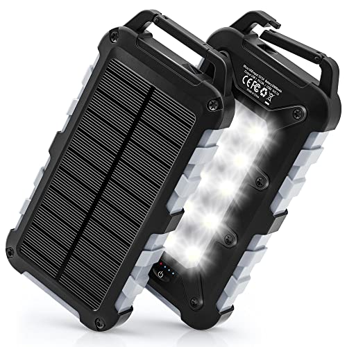 Cargador Solar 20000mAh, PD 15W Carga rápida USB C, batería Externa de Gran Capacidad con Linterna...