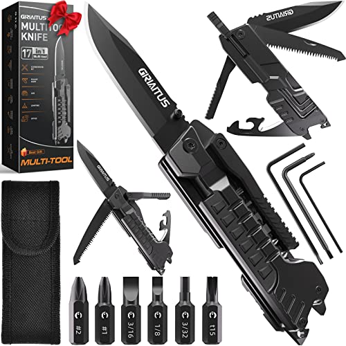 herramientas multiusos Cuchillo 17-en-1 con Palillos para Encender Fuego, Abrelatas, Sierra,...