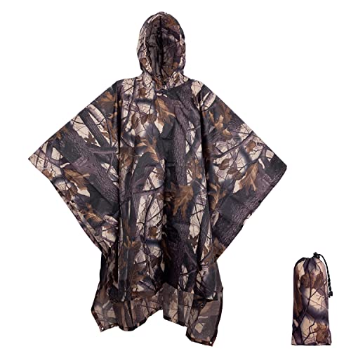 BALIGO 3 en 1 Poncho Impermeable Multiusos, Ligero y de Secado Rápido, Chubasquero Hombre & Mujer,...
