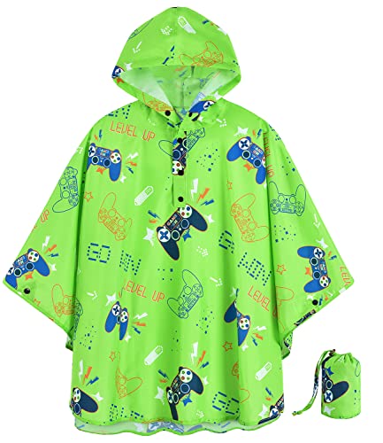 WAWSAM Videojuego Impermeable Reutilizable Ligero Chaqueta Poncho de lluvia para Niños Chicos Go...