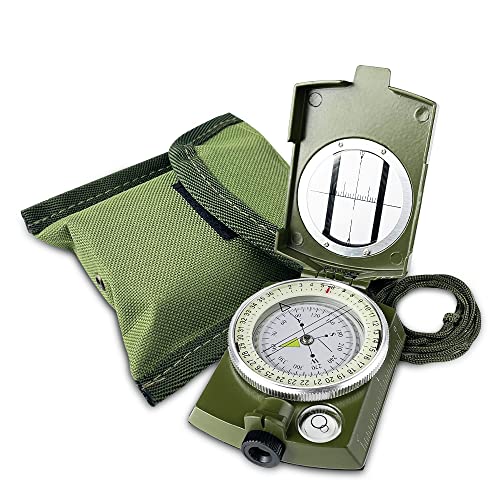 Gvolatee Brujula Militar Impermeable Brújula Profesional para Orientación con Efecto Fluorescente...