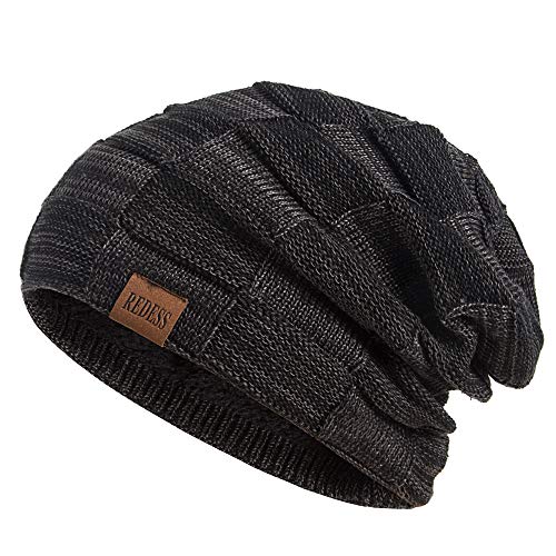 REDESS Beanie Hat para Hombres y Mujeres Winter Warm Sombreros Knit Slouchy Thick Skull Cap
