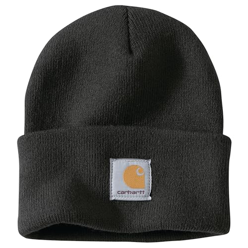 Carhartt Gorro de punto con dobladillo, Unisex adulto, Negro, Talla única